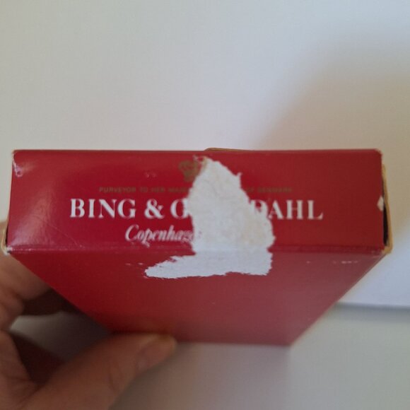 VINTAGE 1993 BING & GRONDAHL ANNUAL BLUE PORCELAIN CHRISTMAS DROP ORNAMENT - Picture 12 of 14